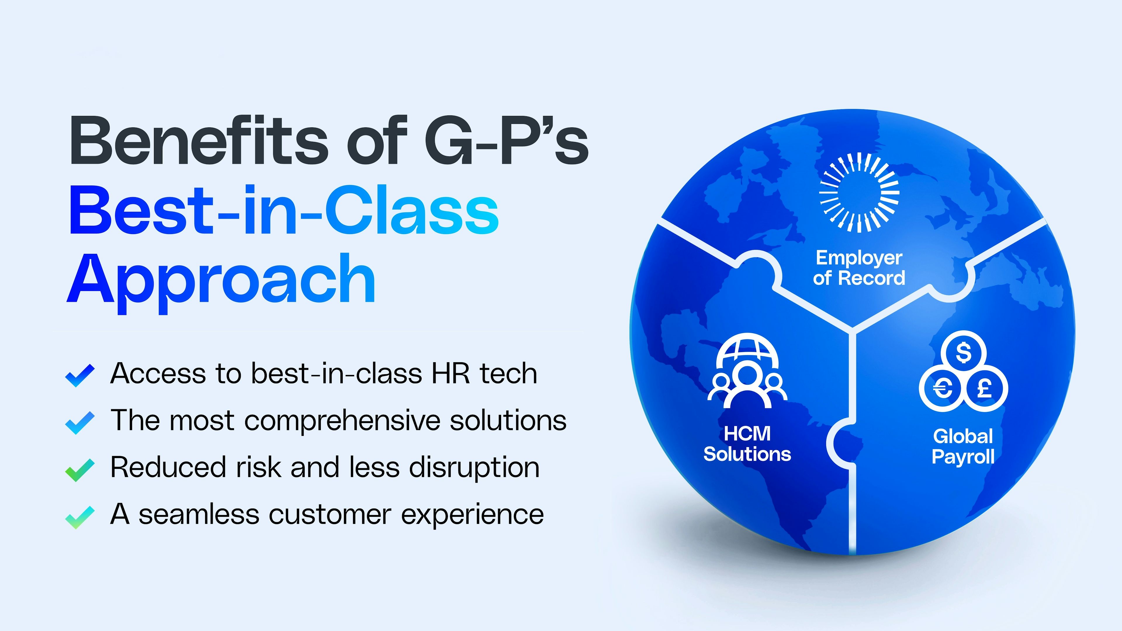 Infographic of a checklist of benefits of G-P's best-in-class partner approach